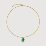 ALESSIA LOVE Geometric Gemstone Snake Chain Necklace