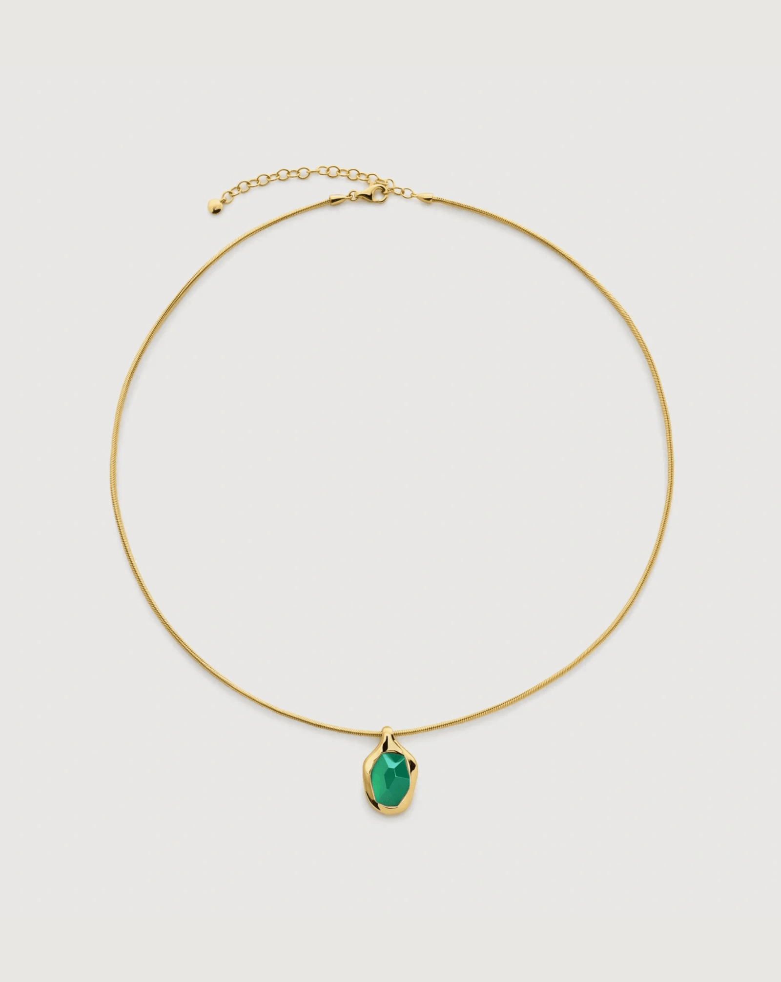 1 ALESSIA LOVE Geometric Gemstone Snake Chain Necklace - Image 1