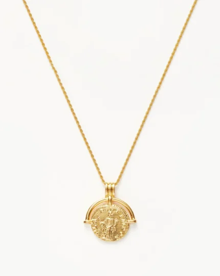 ALESSIA LOVE Medium Engravable Roman Arc Coin Necklace