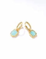 ALESSIA LOVE Mini Pyramid Natural Stone Charm Hoop Earrings - Image 11
