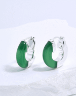 ALESSIA LOVE Semi-Gemstone Hoop Earrings - Image 7