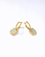 ALESSIA LOVE Mini Pyramid Natural Stone Charm Hoop Earrings - Image 13