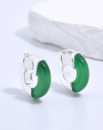 ALESSIA LOVE Semi-Gemstone Hoop Earrings - Image 6