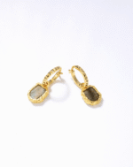 ALESSIA LOVE Mini Pyramid Natural Stone Charm Hoop Earrings - Image 14