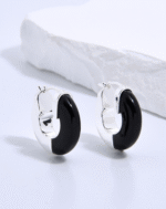 ALESSIA LOVE Semi-Gemstone Hoop Earrings - Image 4