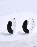 ALESSIA LOVE Semi-Gemstone Hoop Earrings - Image 3