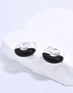 ALESSIA LOVE Semi-Gemstone Hoop Earrings - Image 2