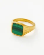 ALESSIA LOVE Square Signet Gemstone Ring - Image 2