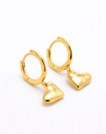 ALESSIA LOVE Heart Drop Huggie Earrings - Image 3