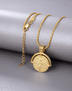 ALESSIA LOVE Medium Engravable Roman Arc Coin Necklace - Image 3