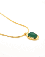 ALESSIA LOVE Geometric Gemstone Snake Chain Necklace - Image 4