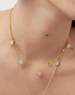 ALESSIA LOVE Natural Stone Charm Choker Necklace - Image 5