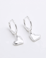 ALESSIA LOVE Heart Drop Huggie Earrings - Image 8