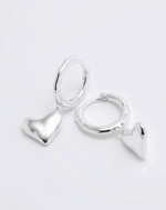 ALESSIA LOVE Heart Drop Huggie Earrings - Image 9