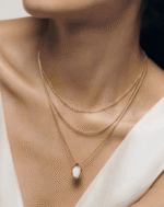 ALESSIA LOVE Geometric Gemstone Snake Chain Necklace - Image 9