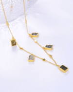 ALESSIA LOVE Natural Stone Charm Choker Necklace - Image 9