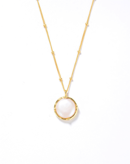 ALESSIA LOVE Baroque Button Pearl Necklace