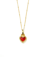 ALESSIA LOVE Heart Reversible Pendant Necklace|Red Onyx & Mother-of-Pearl - Image 2