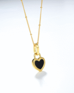 ALESSIA LOVE Heart Reversible Pendant Necklace|Black Onyx & Mother-of-Pearl - Image 2