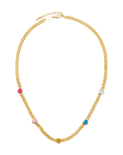 ALESSIA LOVE Jelly Heart Gemstone Charm Necklace