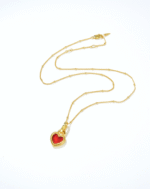 ALESSIA LOVE Heart Reversible Pendant Necklace|Red Onyx & Mother-of-Pearl - Image 3