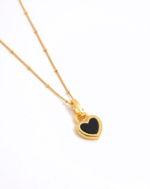 ALESSIA LOVE Heart Reversible Pendant Necklace|Black Onyx & Mother-of-Pearl - Image 3
