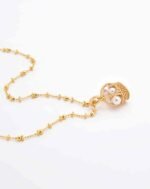 ALESSIA LOVE Pearl Basket Necklace|Vintage Woven Pendant - Image 3