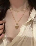 ALESSIA LOVE Pearl Basket Necklace|Vintage Woven Pendant - Image 5