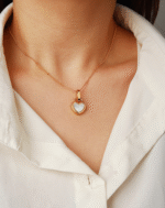 ALESSIA LOVE Heart Reversible Pendant Necklace|Black Onyx & Mother-of-Pearl - Image 5