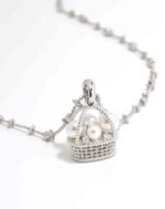 ALESSIA LOVE Pearl Basket Necklace|Vintage Woven Pendant - Image 6