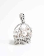 ALESSIA LOVE Pearl Basket Necklace|Vintage Woven Pendant - Image 8