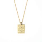 ALESSIA LOVE Geometric Plaque Necklace