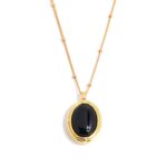 ALESSIA LOVE Reversible Oval Gemstone Necklace