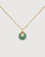 ALESSIA LOVE Natural Gemstone Disc Necklace