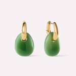 ALESSIA LOVE Green Aventurine Hoop Earrings