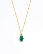 Green Agate Drop Necklace