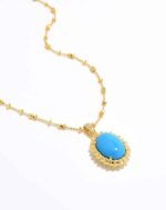 ALESSIA LOVE Oval Turquoise Vintage Necklace