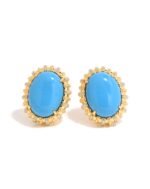Turquoise Oval Vintage Clip Earrings