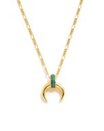 Crescent Gemstone Pendant Necklace