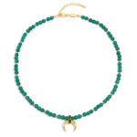 ALESSIA LOVE Crescent Moon Gemstone Necklace