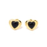 Heart Agate Stud Earrings