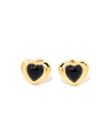 Heart Agate Stud Earrings