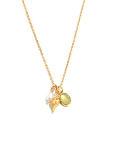 Shell Pearl Charm Necklace