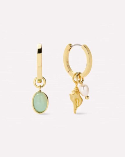 Shell & Pearl Hoop Earrings