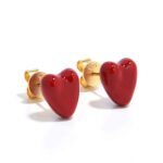 ALESSIA LOVE Enamel Heart Stud Earrings