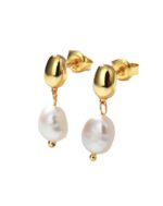 ALESSIA LOVE Baroque Pearl Drop Stud Earrings