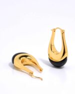 ALESSIA LOVE U-Hoop Natural Stone Earrings - Image 11