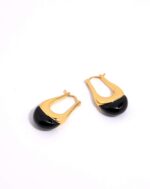 ALESSIA LOVE Small U-Hoop Natural Stone Earrings - Image 10