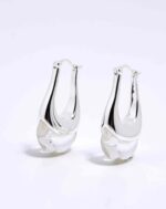 ALESSIA LOVE Small U-Hoop Natural Stone Earrings - Image 11