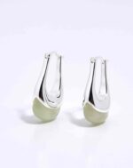 ALESSIA LOVE Small U-Hoop Natural Stone Earrings - Image 14